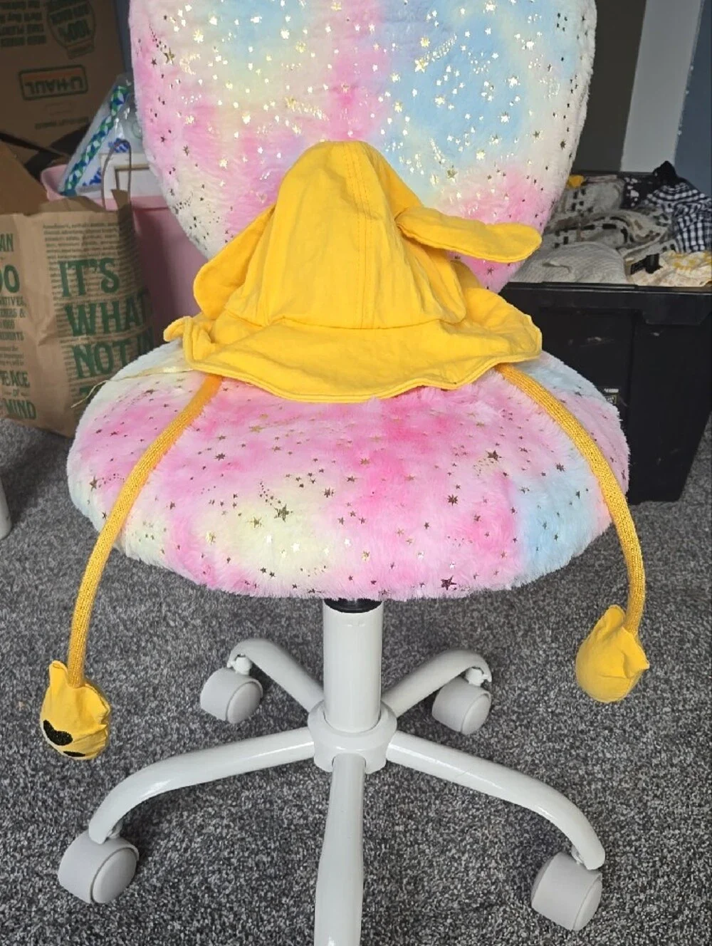 Yellow Pikachu-Inspired Kids Sun Hat with Ear and Paw Details